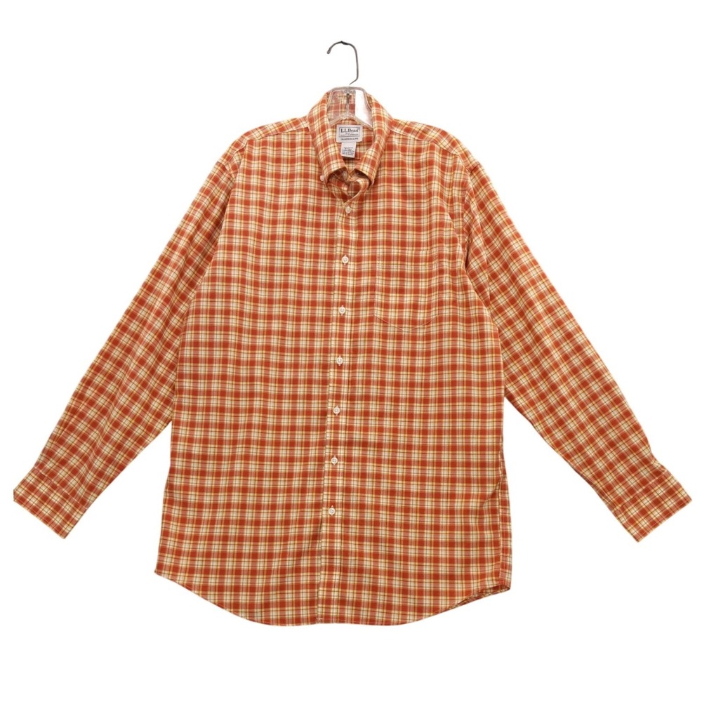 L.L.Bean Mens Kennebunk Sport Plaid Button Down Shirt M Tall Traditional Fit‎